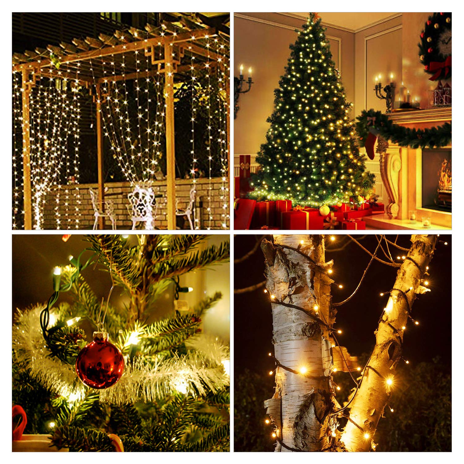 Solar Lichterkette Outdoor 22m 200 LED, IP65 Wasserdicht, 8 Modi mit Fernbedienung & Timer – Lichterkette Außen Solar für Weihnachtsdeko Outdoor, Garten, Terrasse, Balkon & Hochzeit