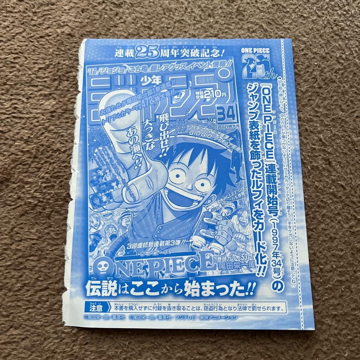 Amazon.co.jp: 週刊少年ジャンプ 特別限定とじ込み付録 ワンピース 