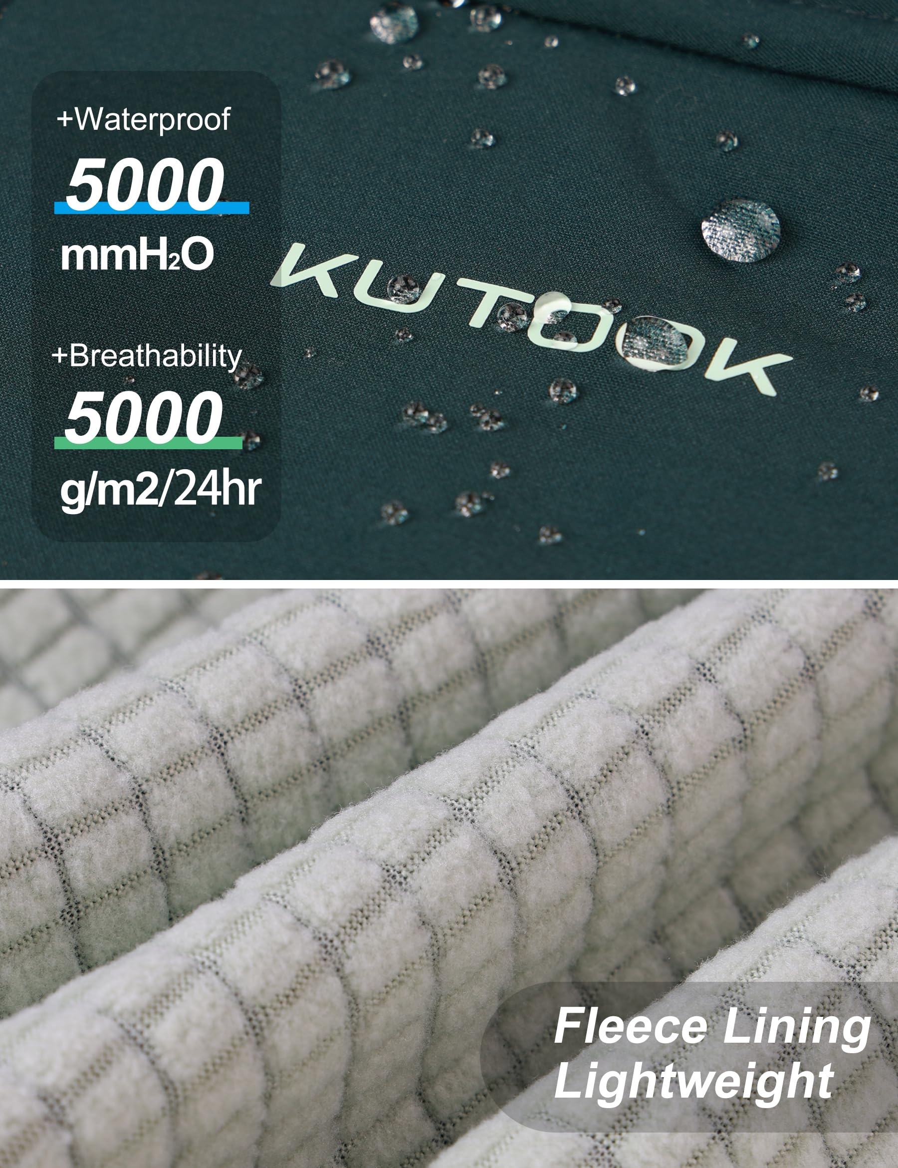 KUTOOK Giacca Softshell Donna Giacca Trekking Donna Invernale in Pile con Cappuccio Removibile Impermeabile Antivento per Pesca Arrampicata Escursionismo all'aperto e Vita Quotidiana