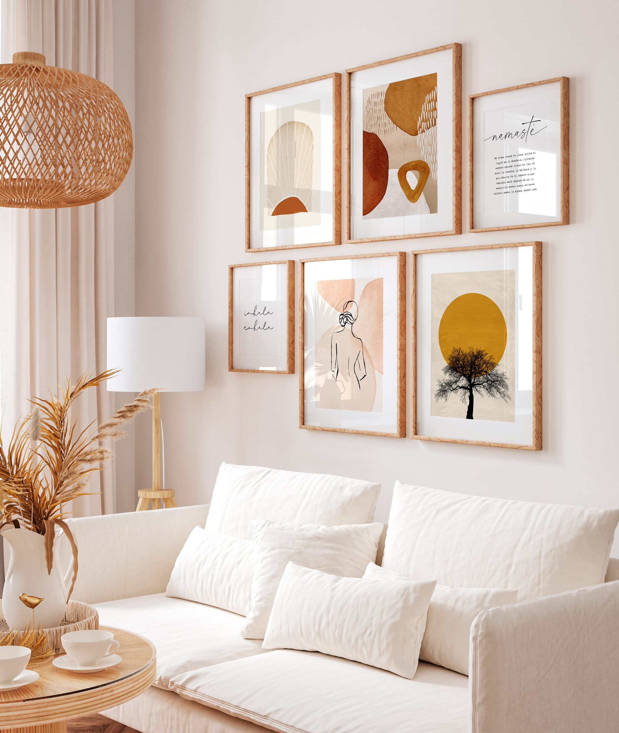 OHBIMBA® 6 Laminas Decorativas Pared Cuadros Decoracion Salon Modernos - Posters Para Pared Cuadros Decorativos Decoracion Pared lienzos decorativos - 4 de 30x40cm + 2 de 21x30cm