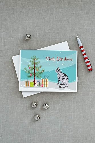Miniatura 9 de Caroline's Treasures CK4794GCA7P Tarjetas de felicitación y sobres de Feliz Navidad con diseño de gato del bosque siberiano, paquete de 8 tarjetas
