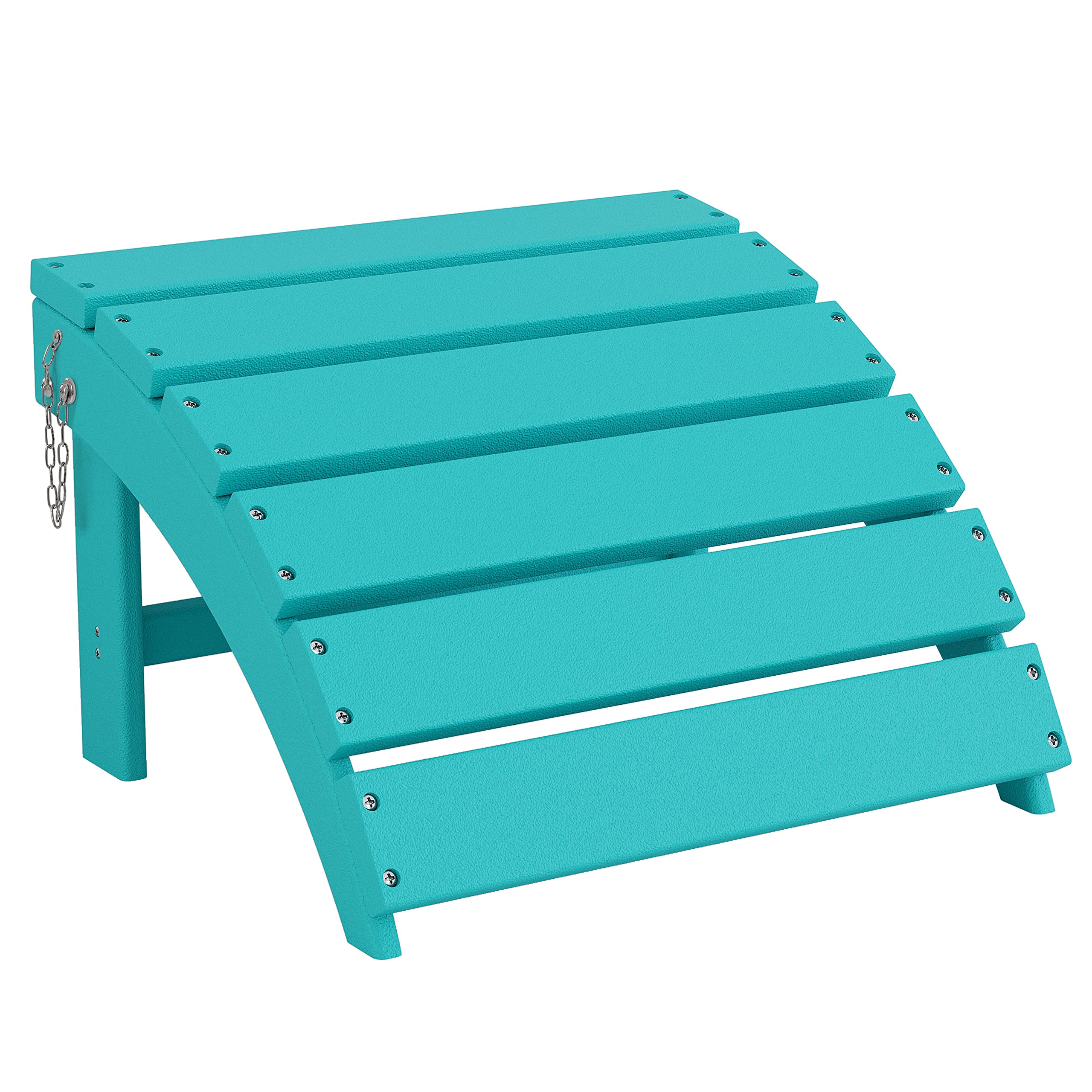 Sundale Outdoor Folding Plastic Adirondack Ottoman, All-Weather Adirondack Chair Footrest, Fade and Rust Resistant, Perfect for Outside Patio Garden Pool Yard Turquoise