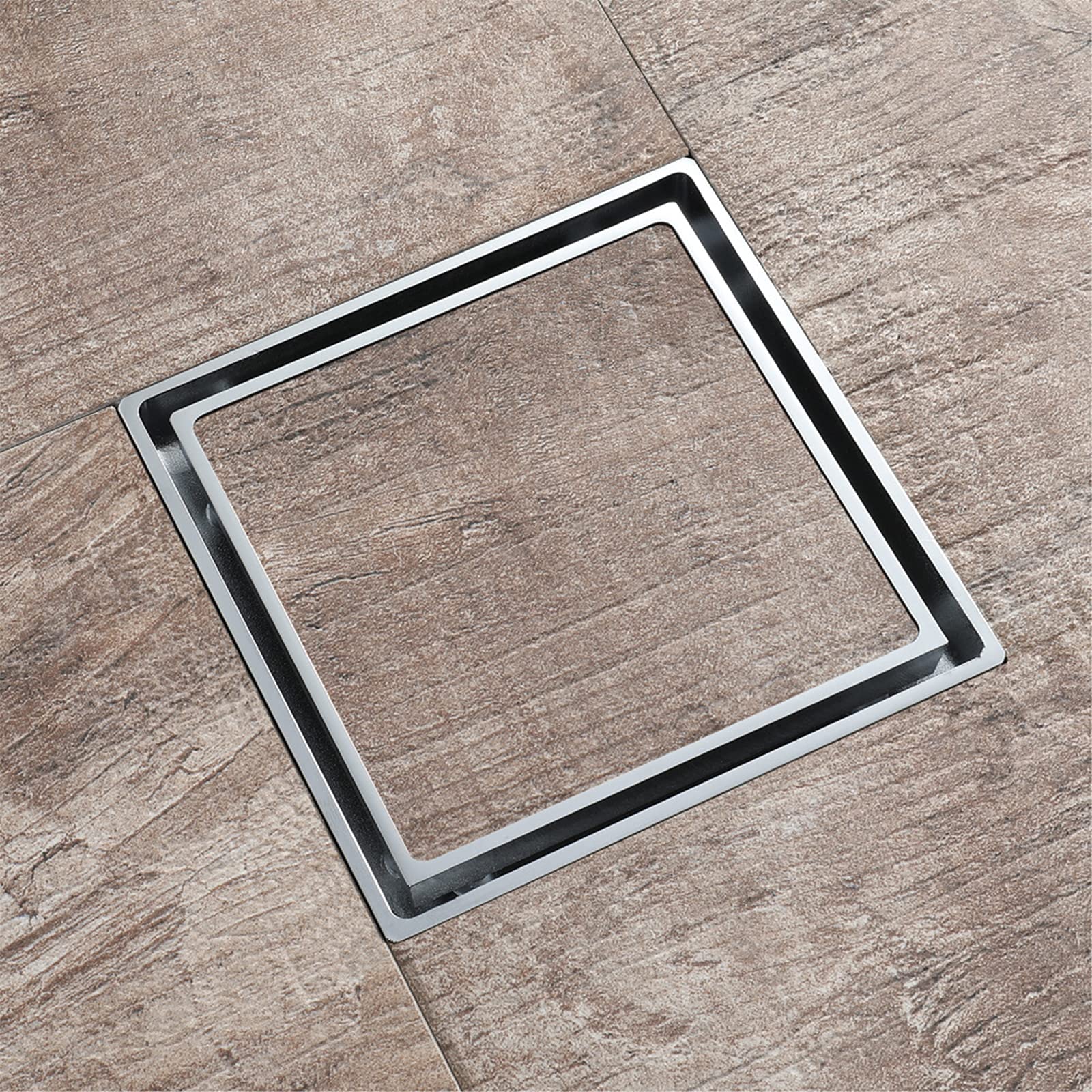 Scarico Doccia Quadrato, Scarico A Pavimento Doccia in Ottone da 4,6 Pollici con Coperchio Griglia Rimovibile Invisibile Scarico A Pavimento Antiodore per Bagno con Filtro per Capelli,A