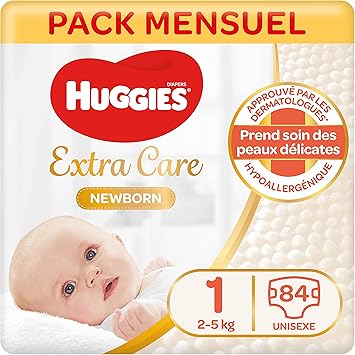 Huggies Couches Bebe Taille 1 2 5 Kg Nouveau Nes Unisexe Avec Indicateur D Humidite Pack 1 Mois De Consommation Nouveau Nee 21x 4 84 Unites Amazon Fr Bebe Et Puericulture