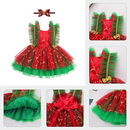 Miniatura 6 de IBTOM CASTLE Disfraz de Halloween para bebé niña, disfraz de perro dálmata, vaca, invierno, volantes, tutú para cosplay, disfraz de fiesta