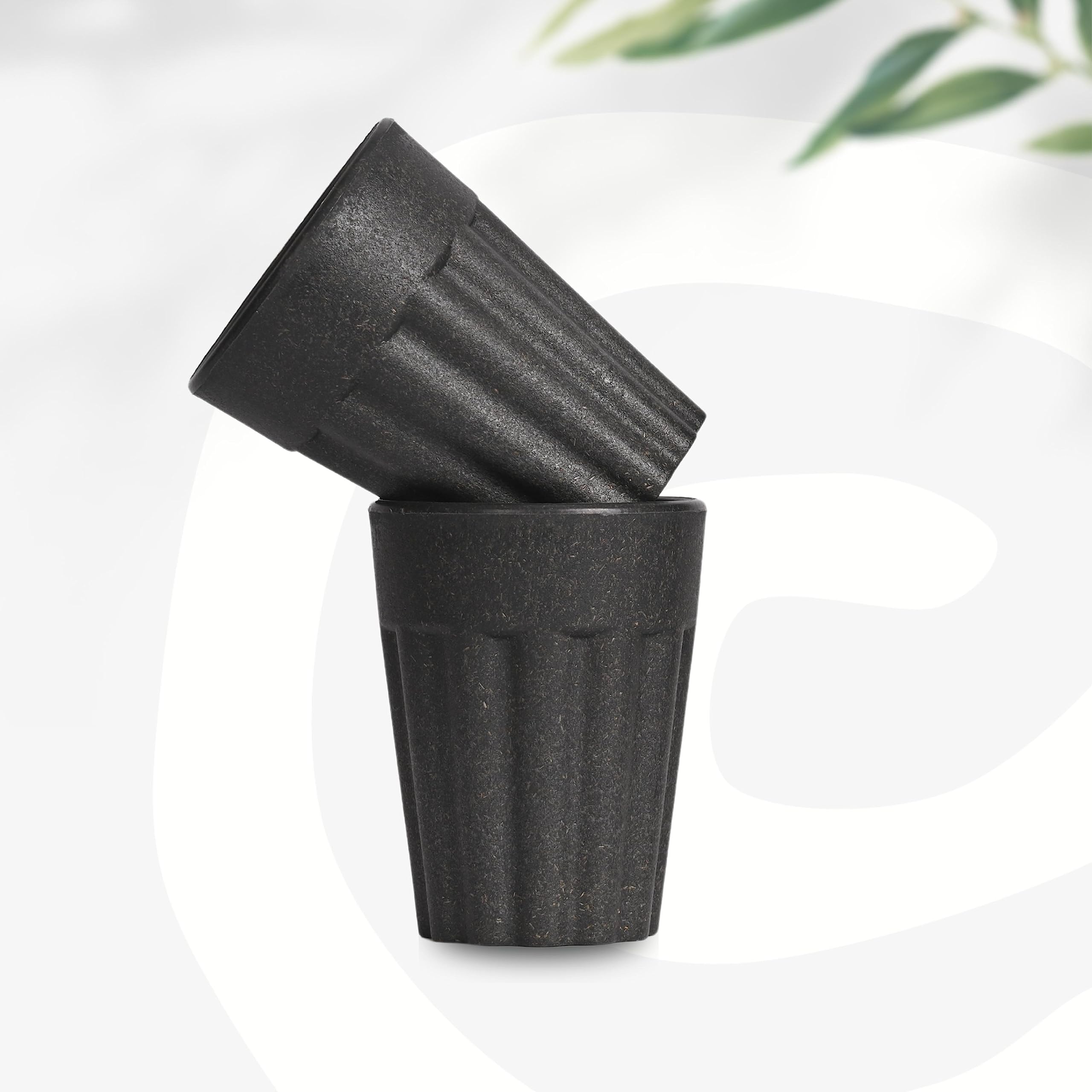 eha Set of 2 Earth-Friendly Cutting Chai Cups | 100 ml | Coffee Cup Made with Rice Husk & Bamboo Fibers | Microwave Safe Tea Set |Hot & Cold Coffee Mug, Milk & Tea Cup Set| Charcol Grey (B0CBQCV7F5) Amazon Price History, Amazon Price Tracker