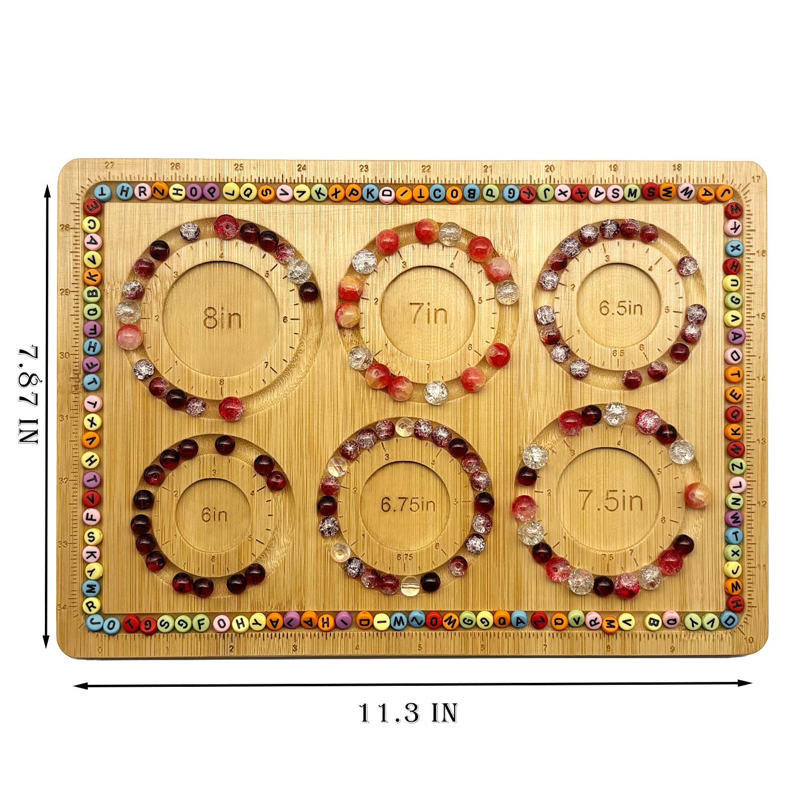 Petoysoso Bamboo Bead Board For Jewelry Making - 15x11.5 Inches, With Grooves For Bracelets & Necklaces - View #4