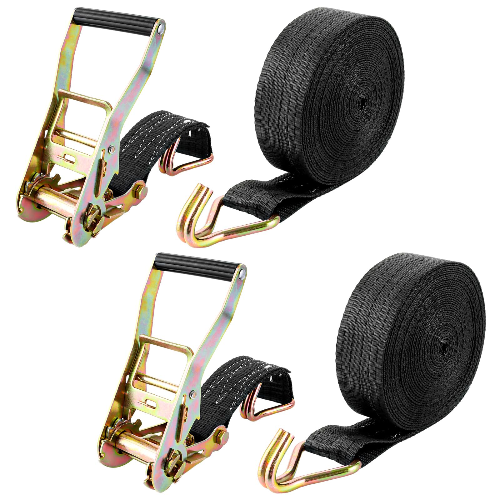 DAJAVE 2 Stück Spanngurte mit Ratsche und Haken - 10m 800KG Spanngurte mit Haken, Zurrgurte mit Ratsche - Ratschen Set - Ratschengurte 10m