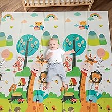 Tapis de Jeux Bébé, 180 x 160 cm, Tapis d'éveil pour Bébé, Tapis sol Enfant XXL en Mousse Epais Pliable Reversible, Imperméable, Tapis de Motricité Favorisant Le Développement Sensoriel Cadeau bébé