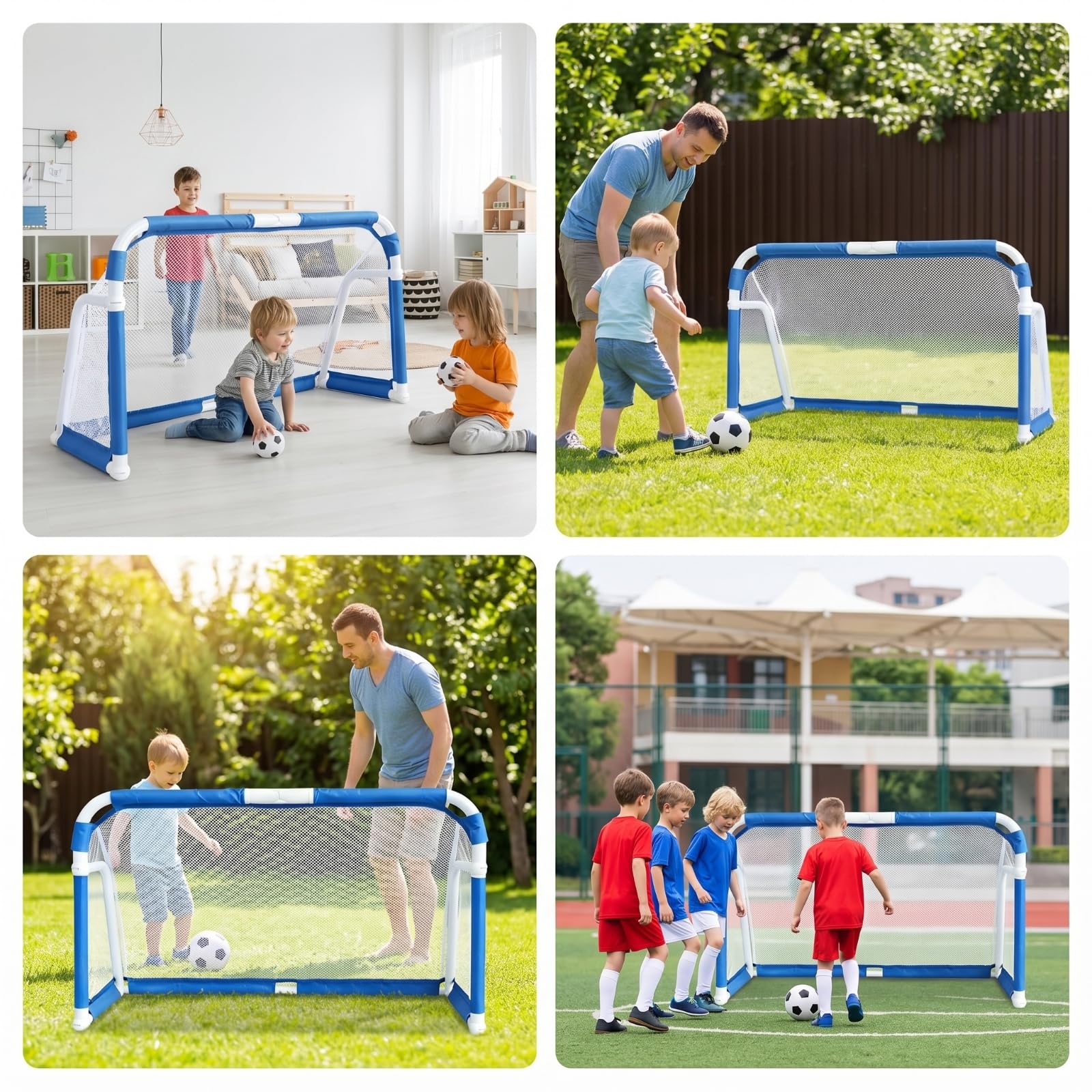Porta Calcio Pieghevole Giunti Rinforzati Gioco Sportivo Salvaspazio Attrezzatura Sportiva per Bambini