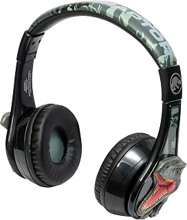 eKids Jurassic World Bluetooth Headphones, Wireless Headphones with Microphone Includes Aux Cord, Kids Headphones for School, Home, or Travel