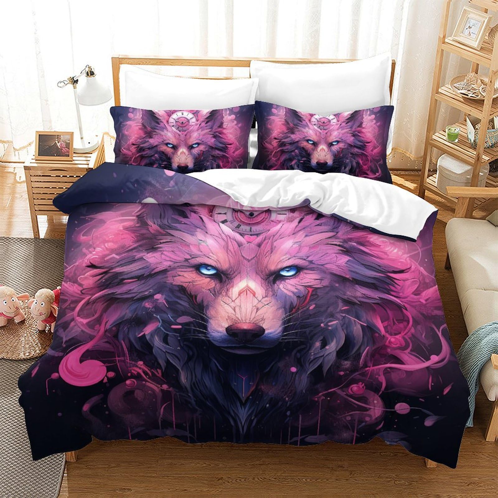 Parure de lit loup imprimé 3D pour transformer votre chambre adulte