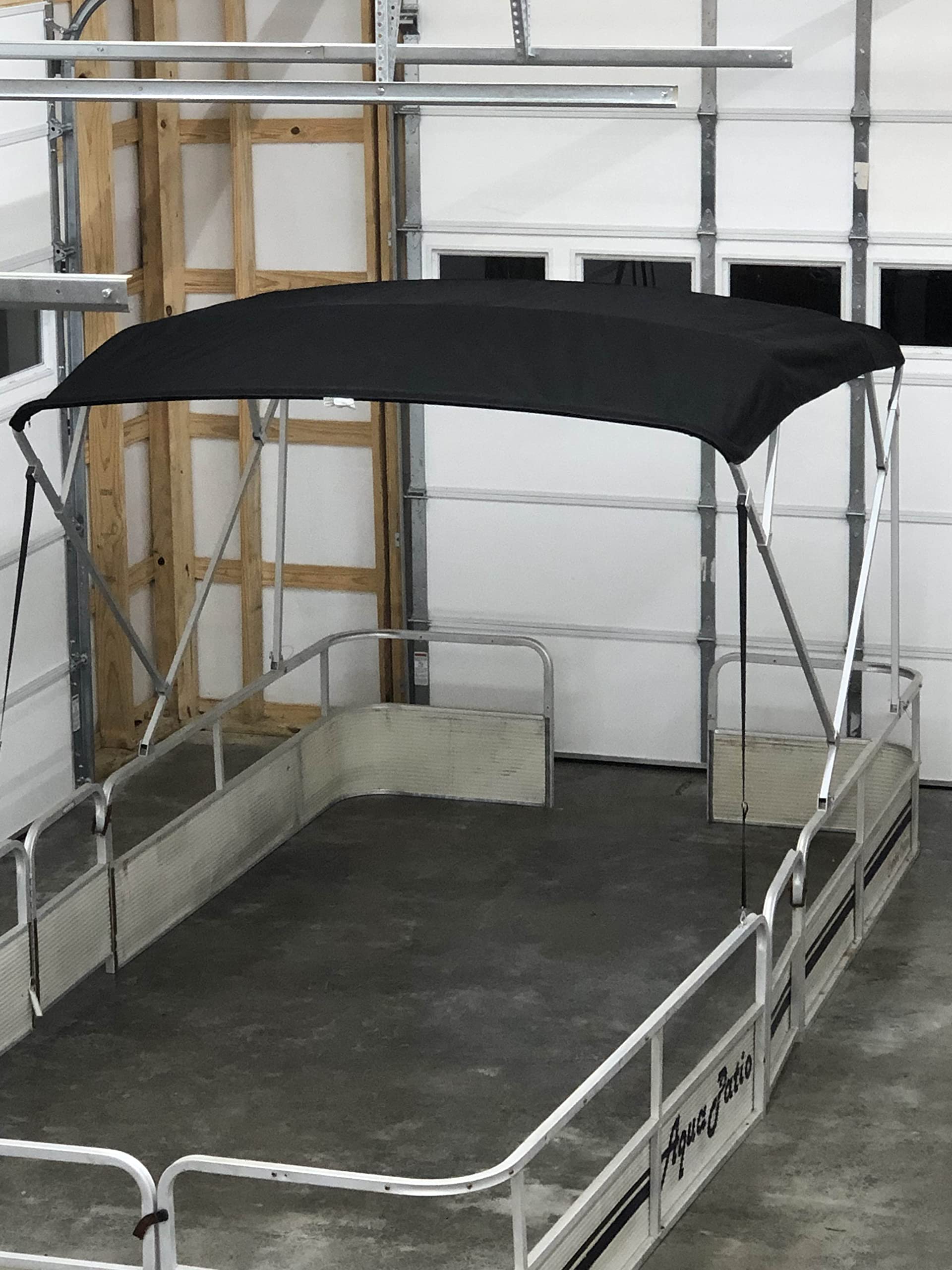 Replacement Bimini Top Canvas with Boot, Black 10' Long x 8' Wide, 16oz, 4 Bow, fits 91-96