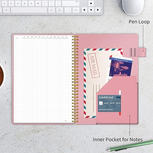 Miniatura 5 de Regolden-Book Cuaderno de gráficos en espiral sin fecha, cuaderno cuadrado grande, diario de cuadrícula de matemáticas de ingeniería con soporte