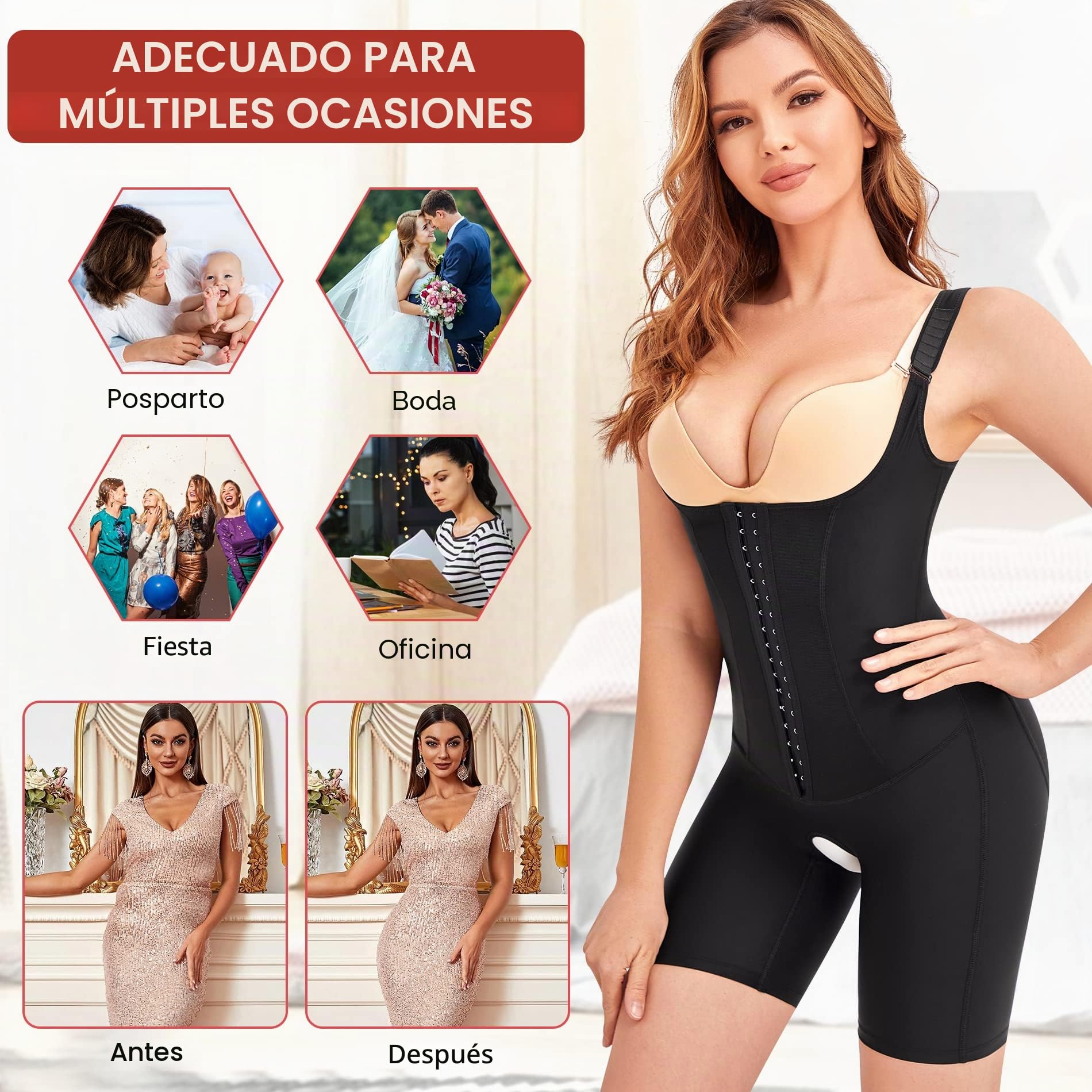 Gotoly Fajas Reductoras Mujer Abdomen Body Reductor Bodies Moldeadores Control de Barriga Levanta Glúteos Fajas Colombianas Shapewear Bodysuit