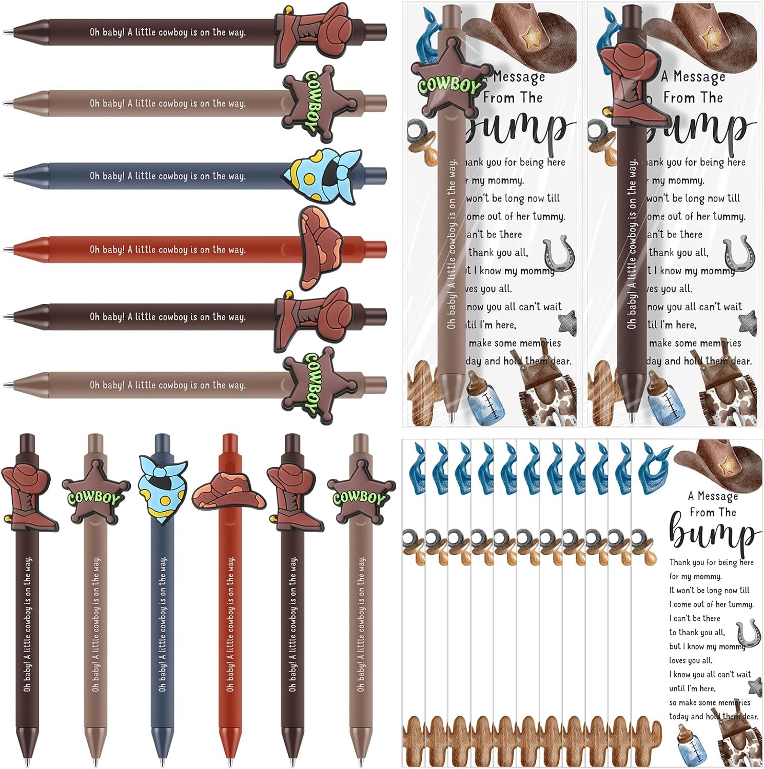 Qeeenar 50 Sets Baby Shower Party Favors for Guests Ballpoint Pens With Cards and Bags Thank You Gifts for Themed Baby Shower Gender Reveal Birthday Party Supplies Classroom Prizes Stuffers (Sun)