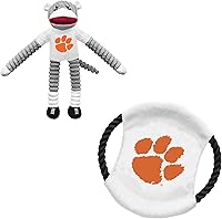 Vista 18 de Littlearth NCAA Sock Monkey and Flying Disc Pet Toy Combo Set, Team Color, One