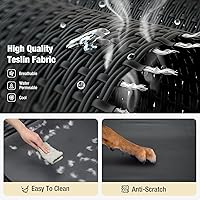 Vista 5 de Veehoo Cama elevada refrescante para perro, cuna elevada para mascotas con barandilla y reposacabezas inclinado, malla Teslin duradera