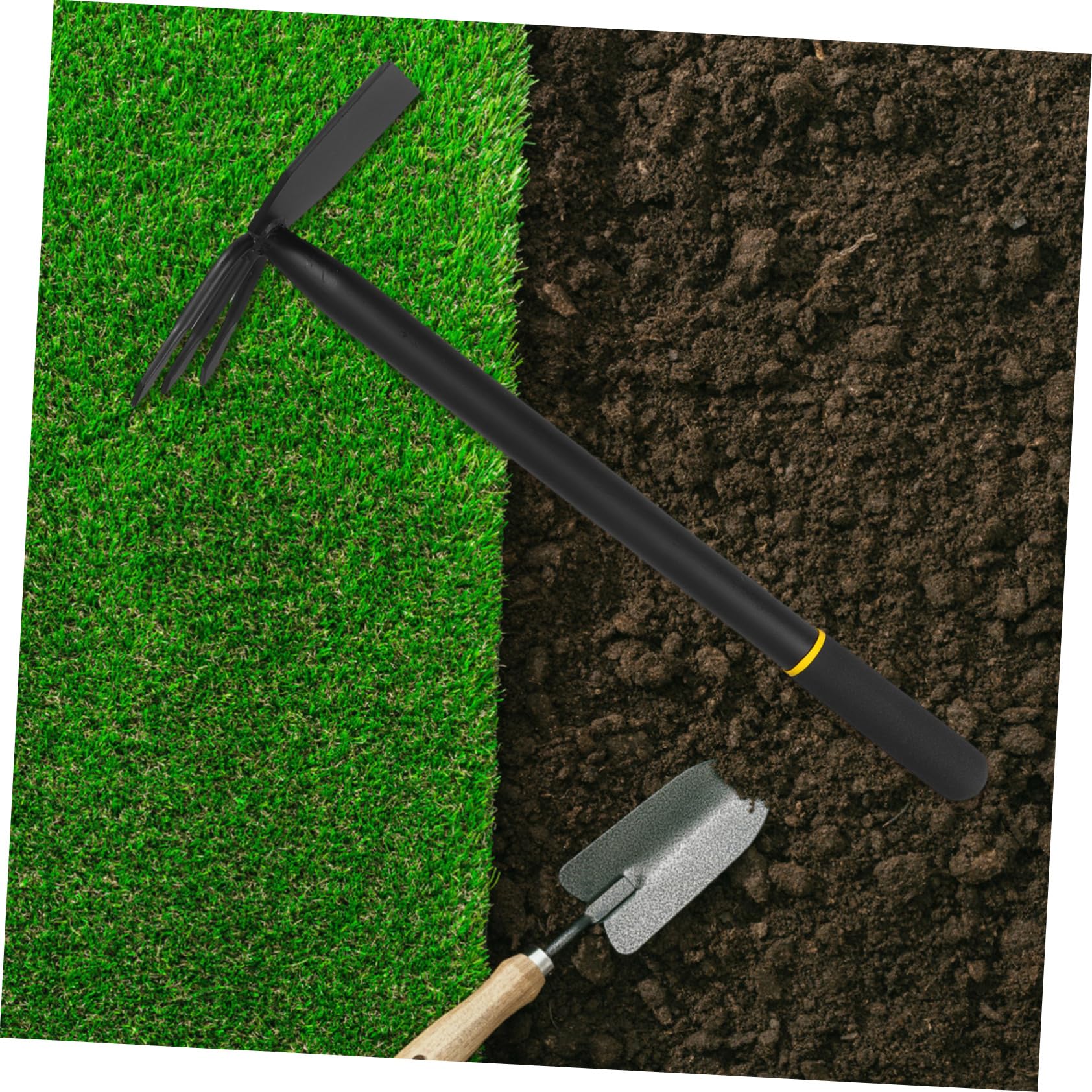 SOIMISS Azada de Dos Cabezas para Jardinería, Herramienta de Excavación Ergonómica y Duradera, Adecuado para Escardar y Plantar en Jardín o Huerto