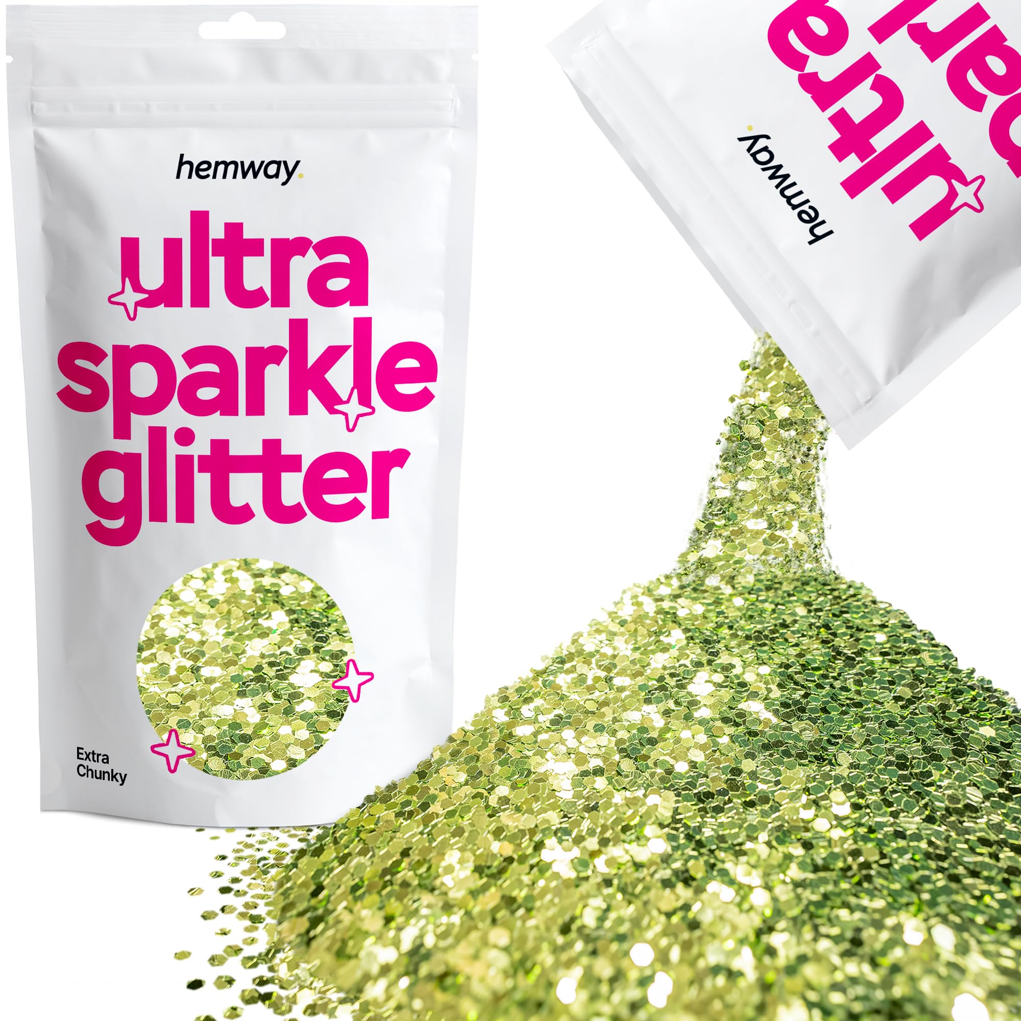 Hemway Ultra Sparkle Glitter Baby Pink Iridescent 100g Fine | Glitter for Arts & Craft, Makeup, Nail Art, Crafting, Card Making, Sparkle Decoration — view 73