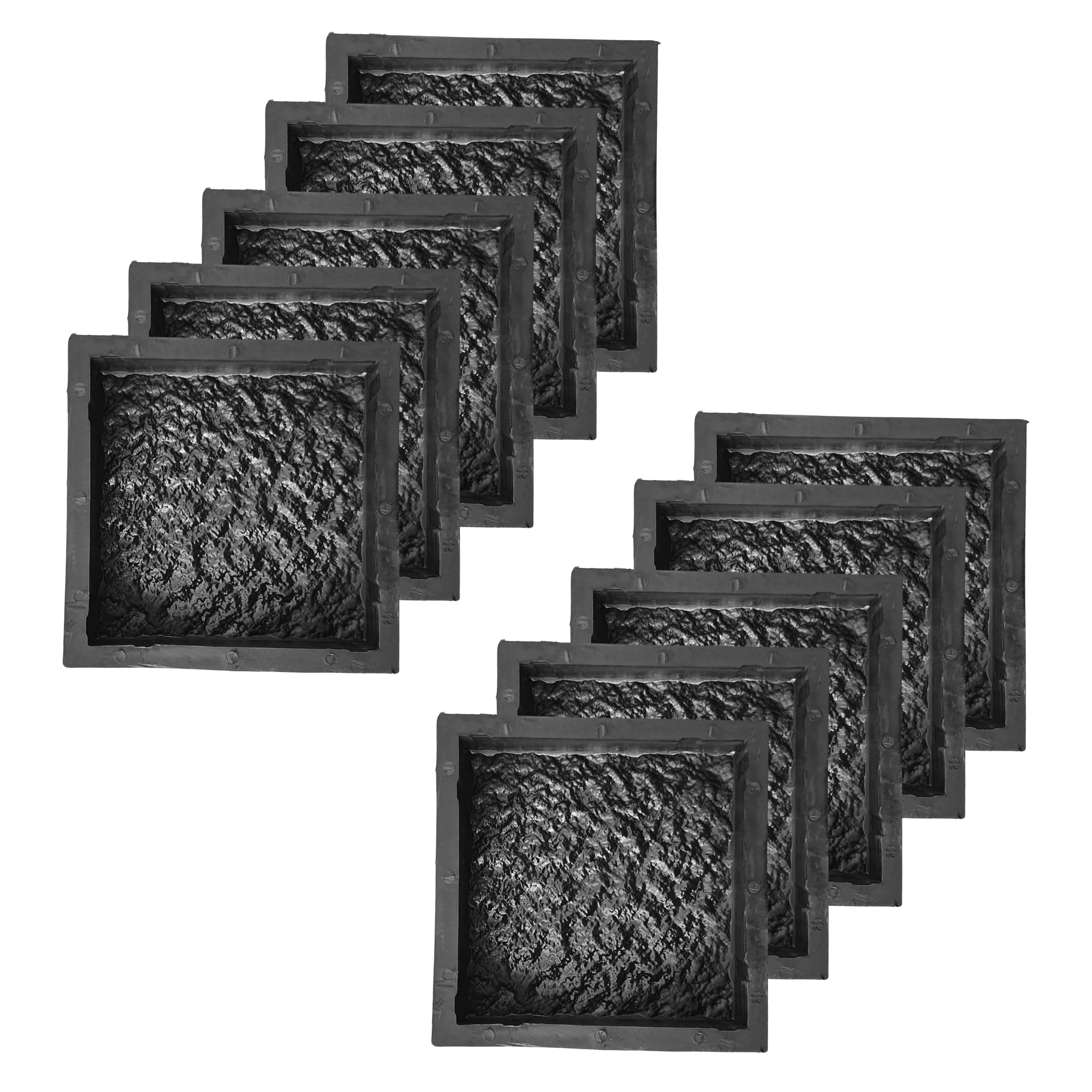 Reyal Black Rubber 8" X 8" MARBLE Paver Block mould(60mm) Interlocking Paver Mould (Pack of 10)-image-28
