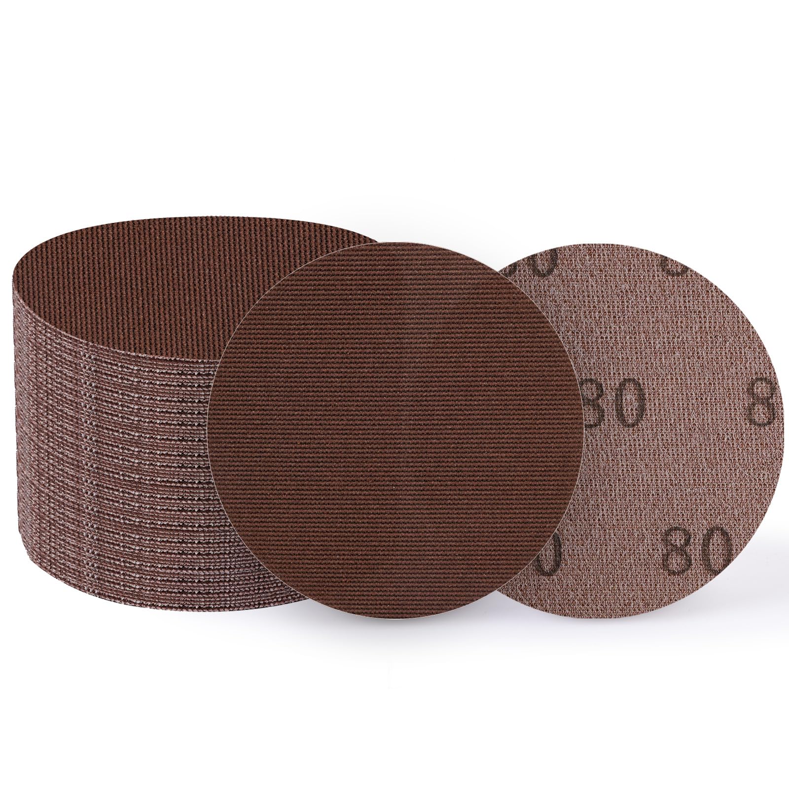 UMXIUO 50 Piece 125mm Mesh Round Sanding Discs Hook & Loop, Grits 80, Suitable for 125mm Orbital Sanders โ image 1