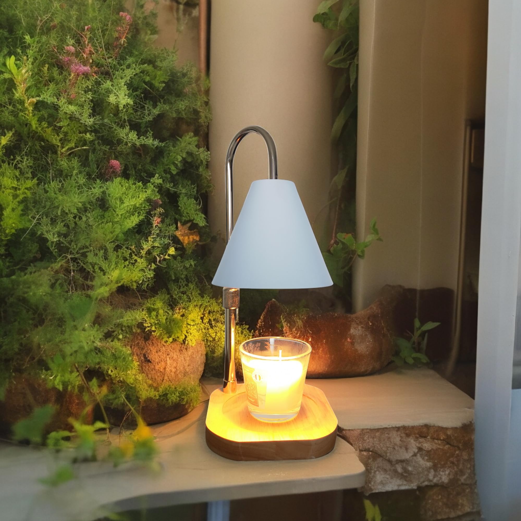 Zen AROMAT Zen'Aromat nagrzewa się Candelia-palnik elektryczny rozproszony zapach bez płomienia i dymu - wydłuża czas świec, wbudowany ściemniacz - regulowana wysokość, biały