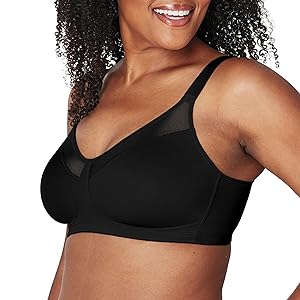Playtex Women's 18 Hour Minimizer Smoothing Full-Coverage Wireless T-Shirt Bra with Mesh Trim