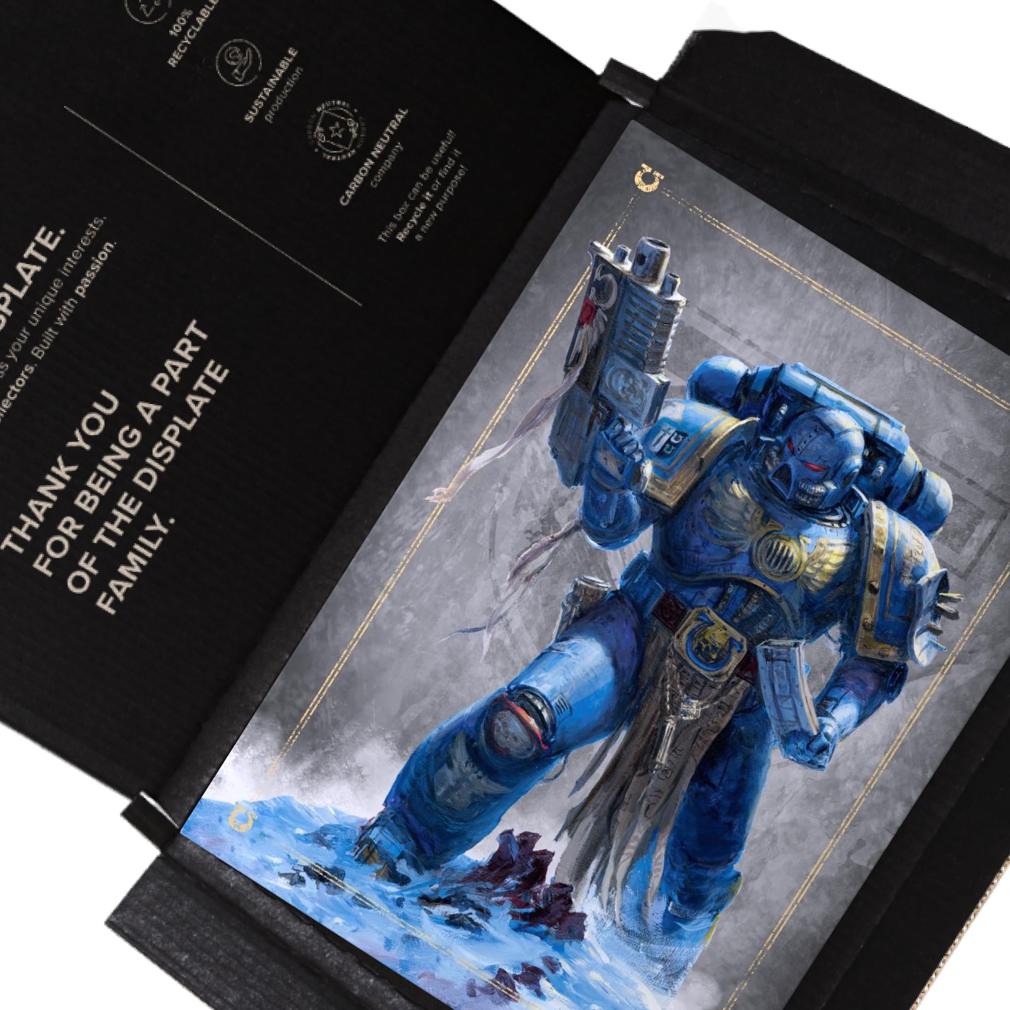 Displate - Poster in metallo - Wall Art - Warhammer - Space Marines - Ultramarine Battle Brother - Größe L - 67,5 x 48 cm Matt