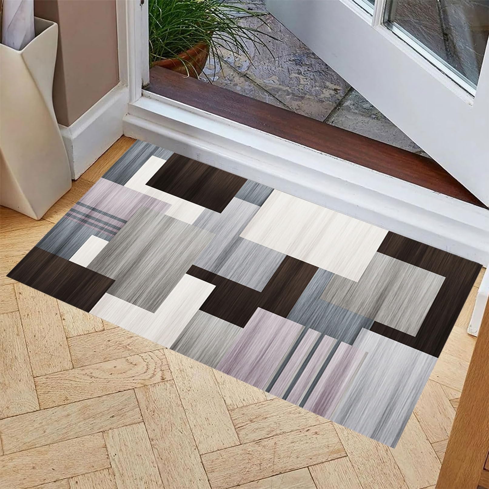 Alfombra de cocina 40x300cm de vinilo lavable y antideslizante larga gris G