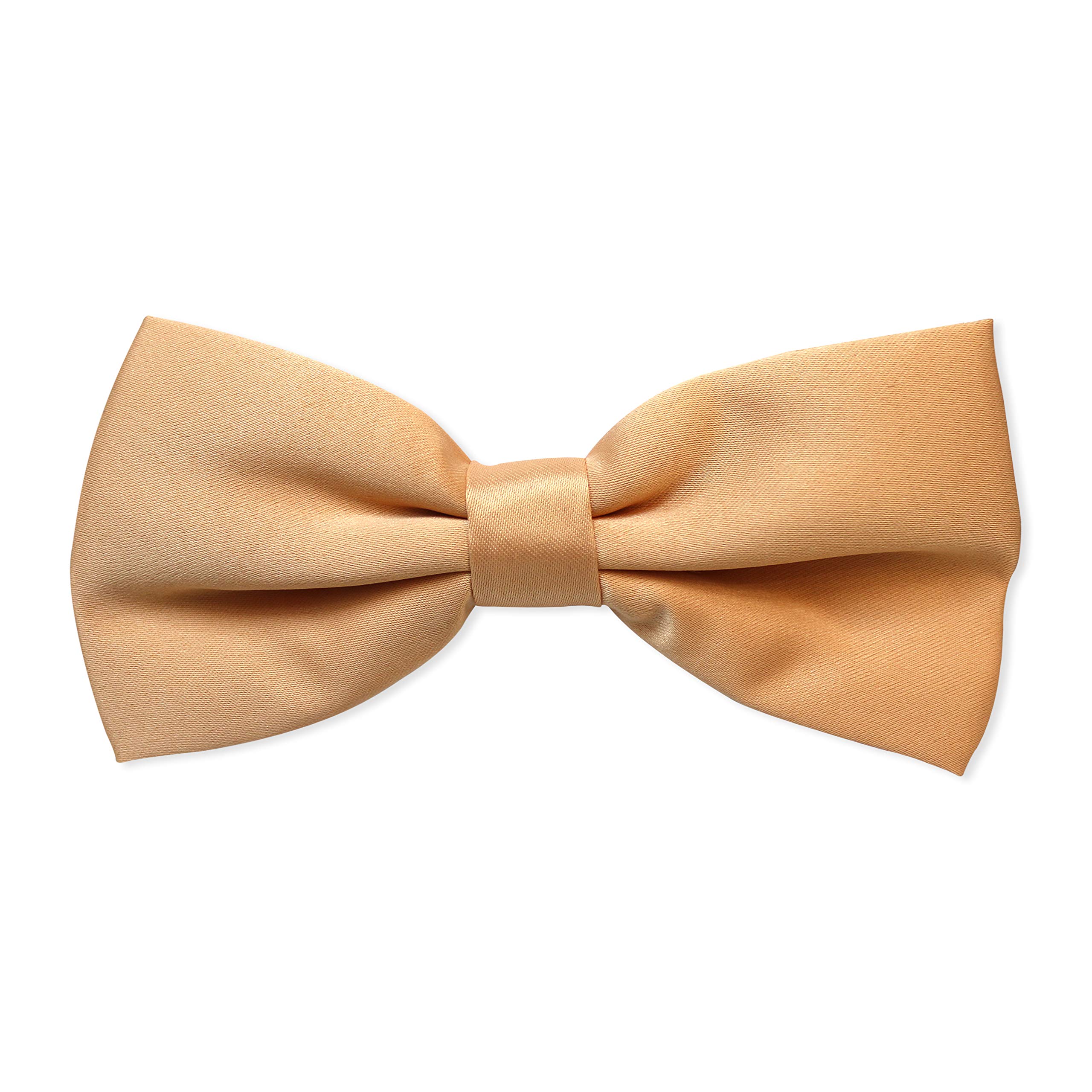 The Tie Company Men's Copper Gold The Tie Co™ Premium Collection Satin Solid Colour Classic Plain Bow Tie - Pre Tied & Adjustable (Copper Gold)