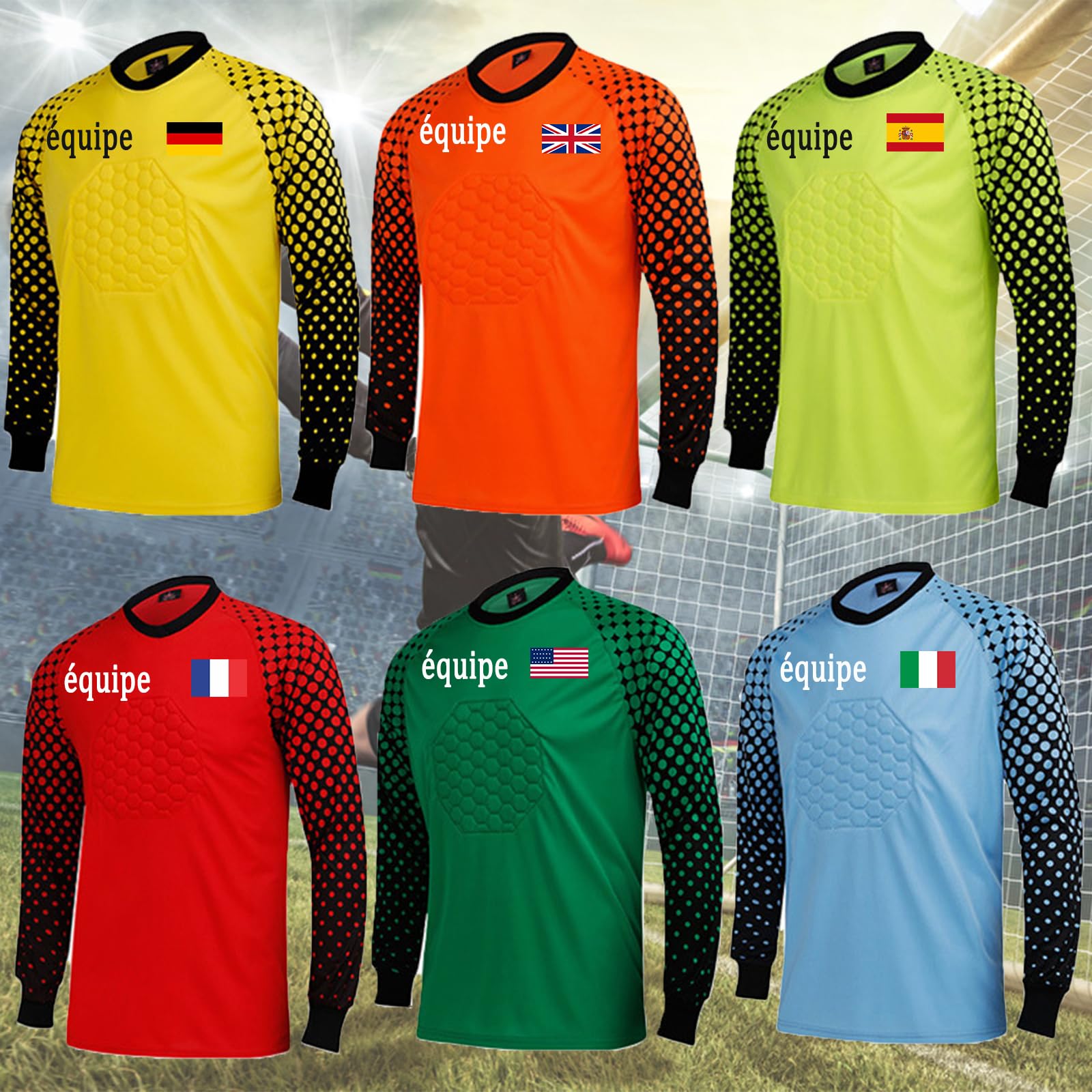 Personnalisez Le Maillots de Gardien de Football Garçon Personnalisés Maillot Gardien de But Enfant Hommes Femmes Tenue Gardien