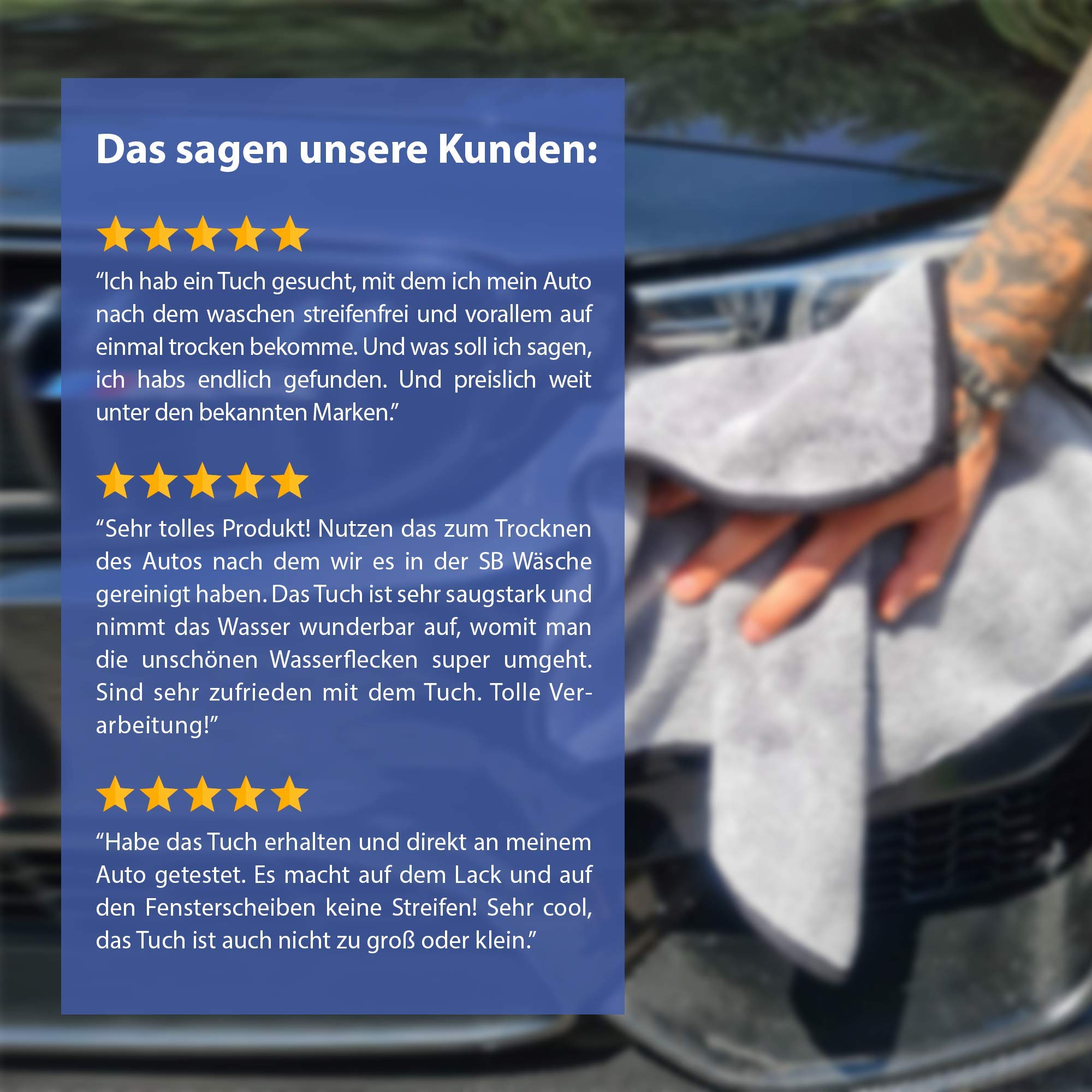 STONELINE Mikrofasertuch – Extrem Saugstark, Fusselfrei & Bis 40°C Waschbar | 30x30 Cm