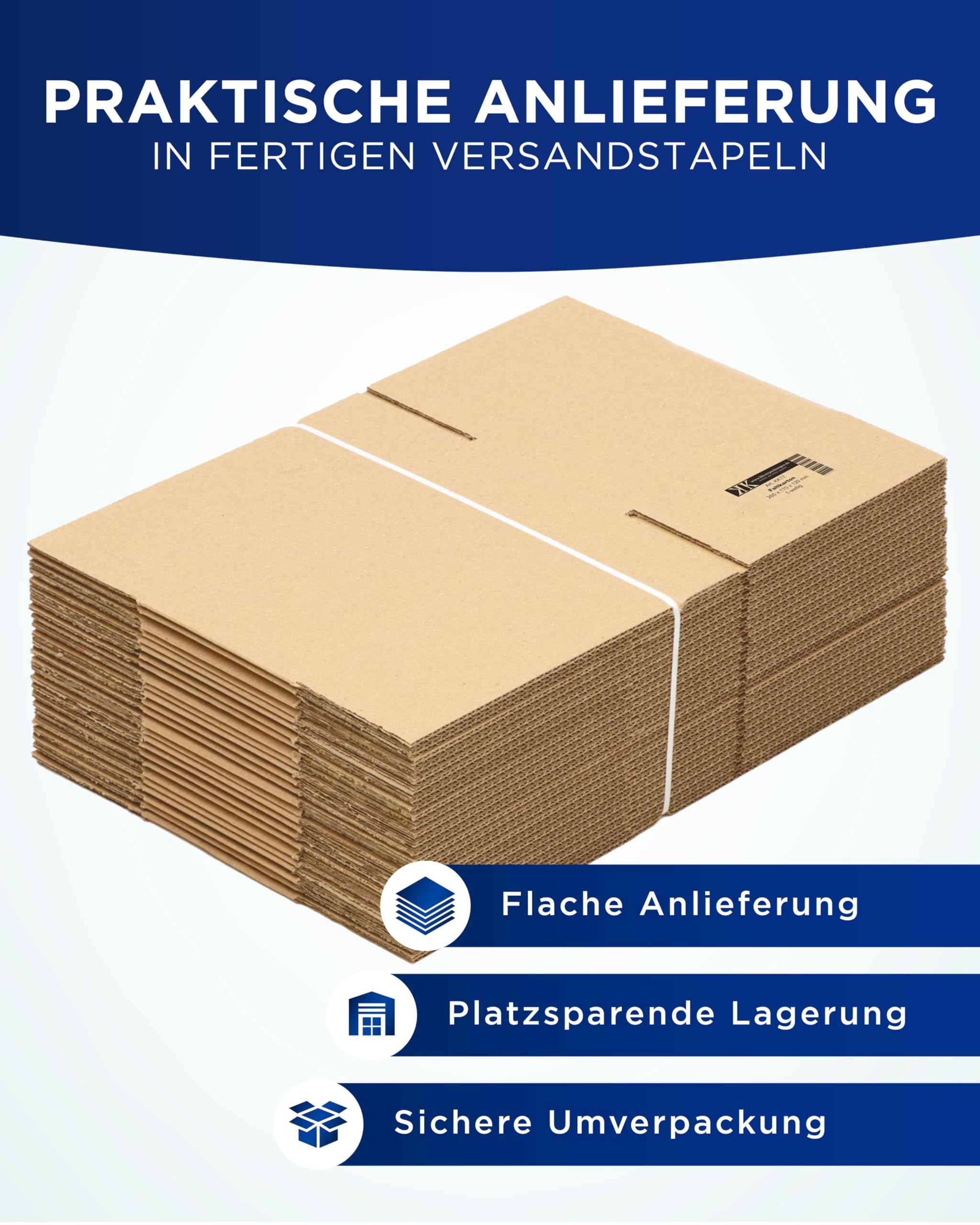 KK Verpackungen Versandkartons 260 x 170 x 120 mm Braun 1-wellig (Außenmaß 265 x 175 x 130 mm) | 200 Stück, Faltkartons Kartons für Versand als DHL Päckchen M DPD Hermes GLS Paketklasse S (KK17)