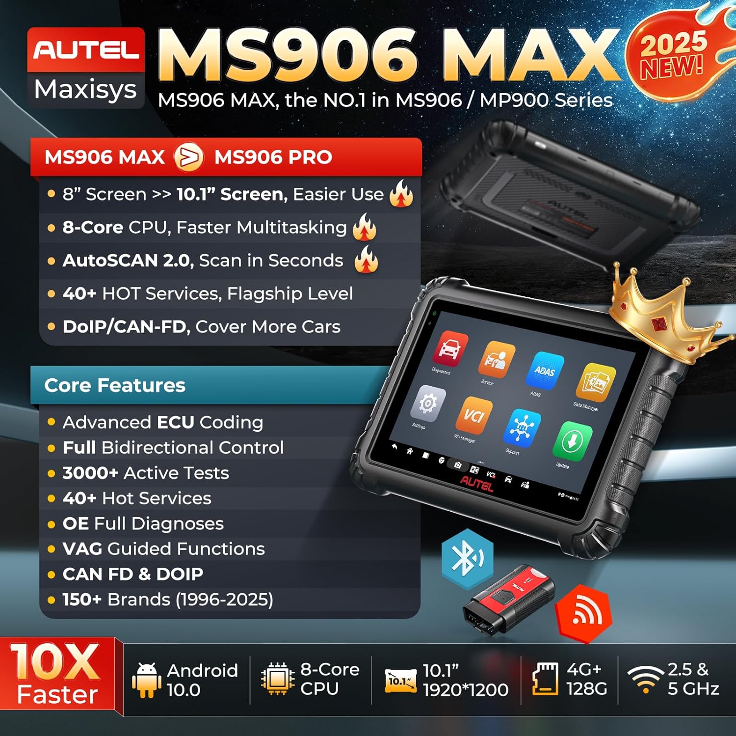 Autel Scanner MX906 MAX with Circuit Probe Scan Tool 2025