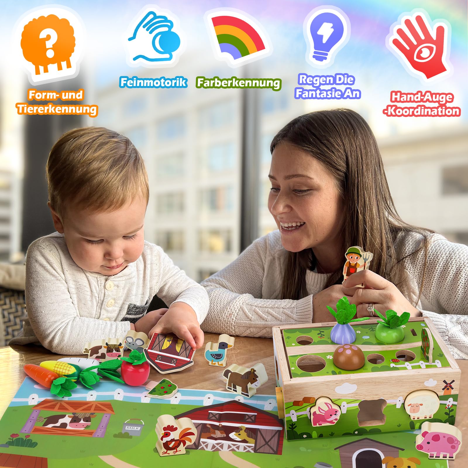 Giochi Montessori Bambini 1 Anno: Regalo Bambino 1-2 Anno | Giocattoli Bambino 1-3 Anno, Educativi Sensoriale Giochi Legno Bambini 1 2 Anno, Regalo Compleanno Natale, Giochi per Attività Motorie