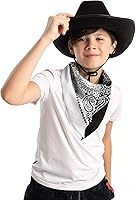 Vista 7 de Spooktacular Creations Sombrero de vaquero de Halloween y 3 piezas de bandana para hombres y niños, disfraz de vaquero, accesorios de Halloween