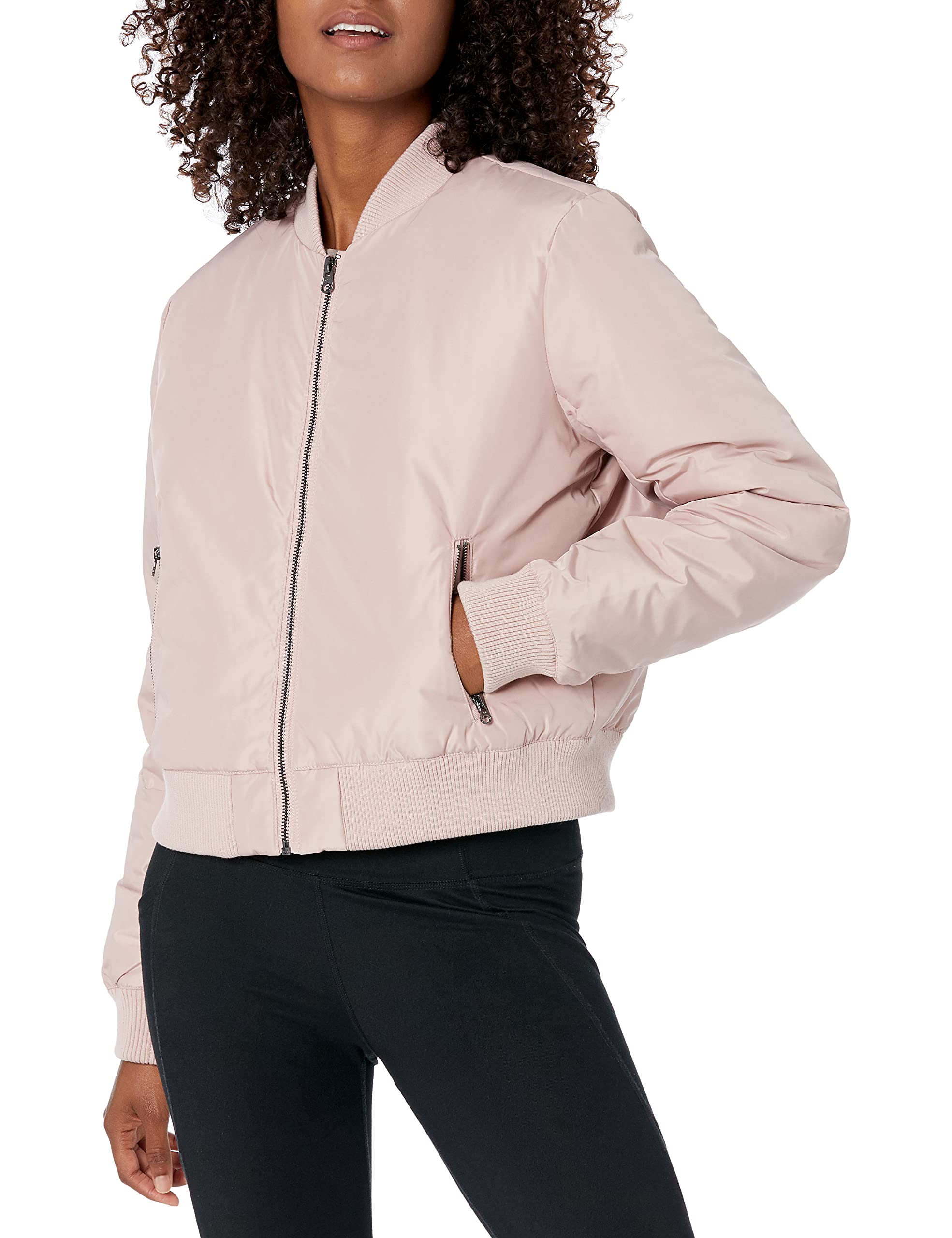 Amazon Brand - Core 10 Women's Cropped 'It's the Bomb' Bomber Jacket