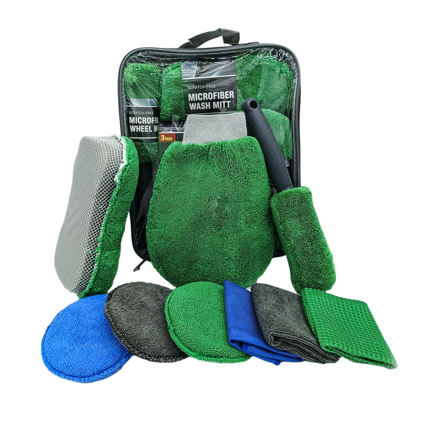 Hsioluted Car Wash Cleaning Tools Kit, 9Pcs Car Cleaning Kit, Microfiber Towel Auto Wash Mitt, Microfiber Towel, Kits for Vehicles