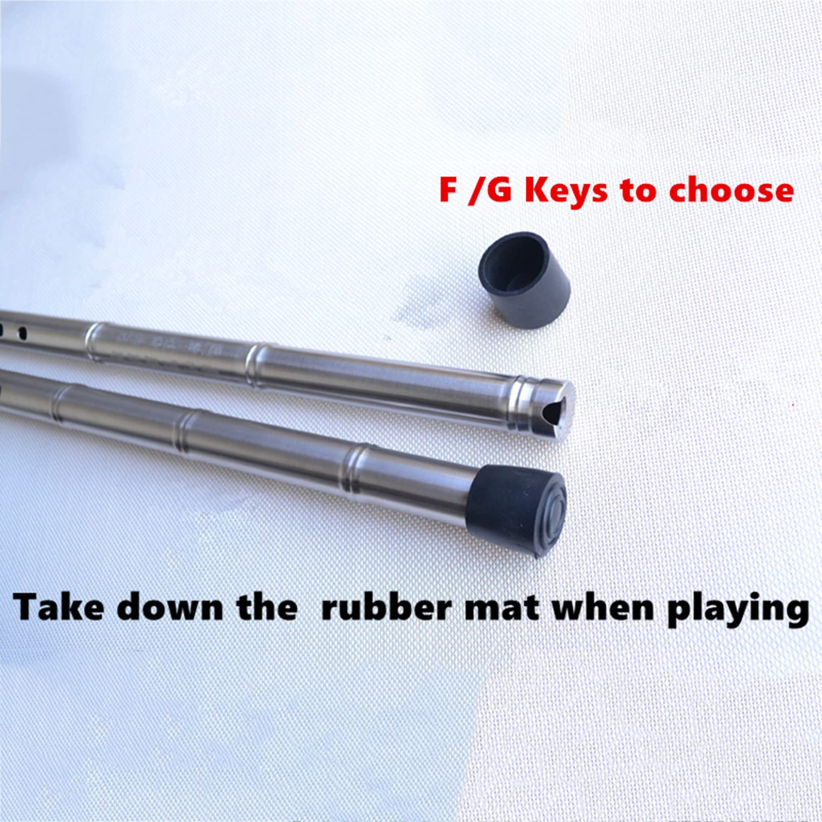 TsoLay Flet dla początkujących, 89 cm, metalowy flet tytanowy, klapa G/F, pionowy, dudy, klarnet, flet dla początkujących, idealny do gry na fletach, instrument muzyczny