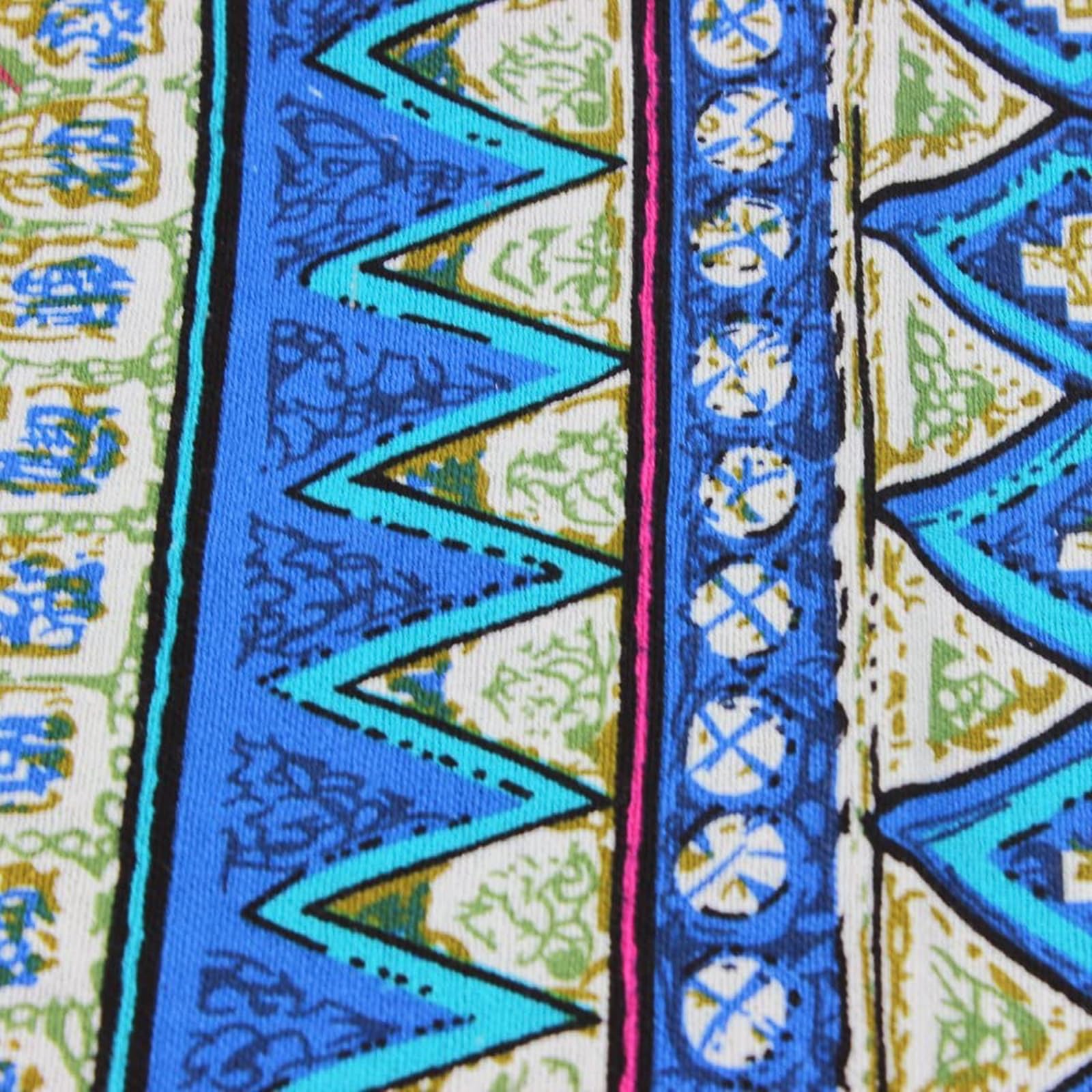 Gualiy Niebieskie maty stołowe, zestaw 4 szt., bawełniana lniana podkładka 30 x 45 cm, geometryczny wzór w stylu etnicznym, prostokątne podkładki na stół patio