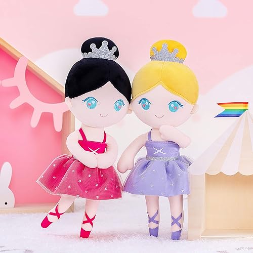 Miniatura 6 de Gloveleya Muñeca de bebé niña de regalo de bailarina de felpa suave púrpura claro de 13 pulgadas con caja de regalo