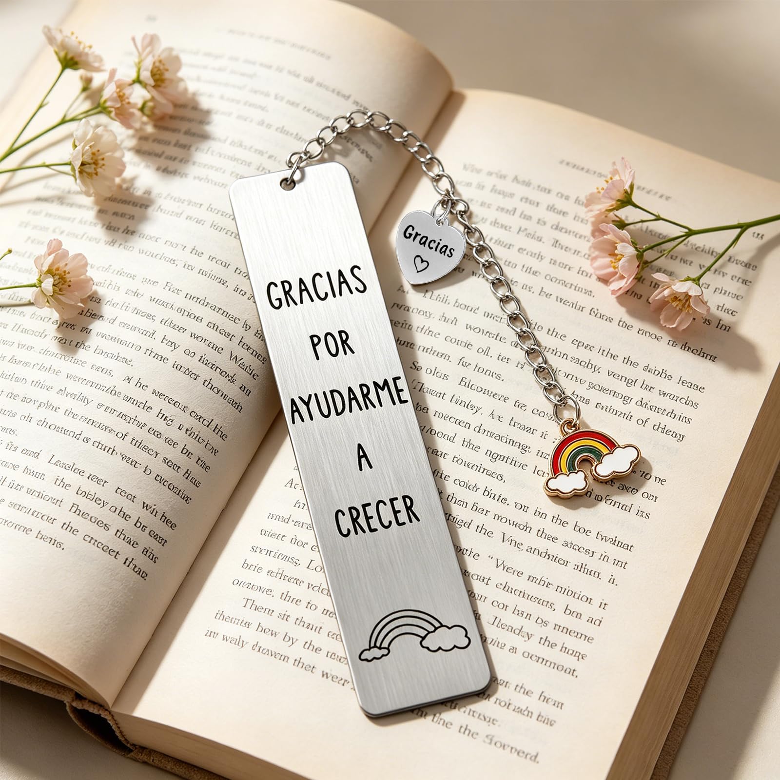 Elegante Marcapáginas en Español 13 x 2.6 cm - Regalo Ideal para Maestros, Colegas y Seres Queridos con Caja de Regalo