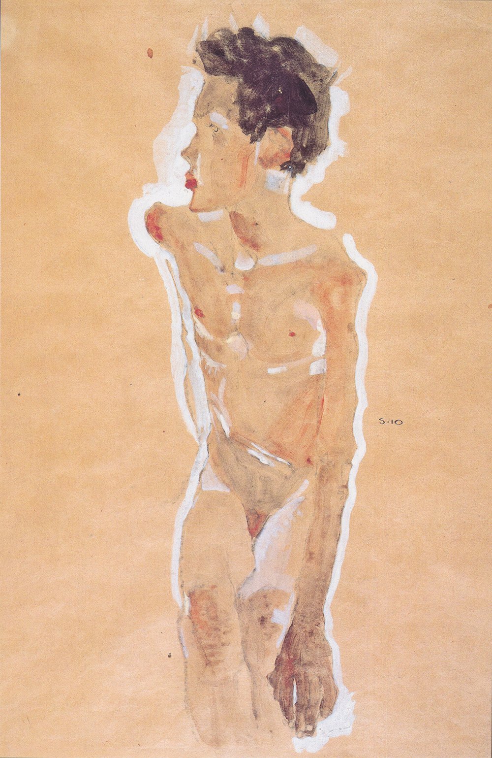 Lámina artística de Egon Schiele Knabenakt 1910 en tamaño mediano