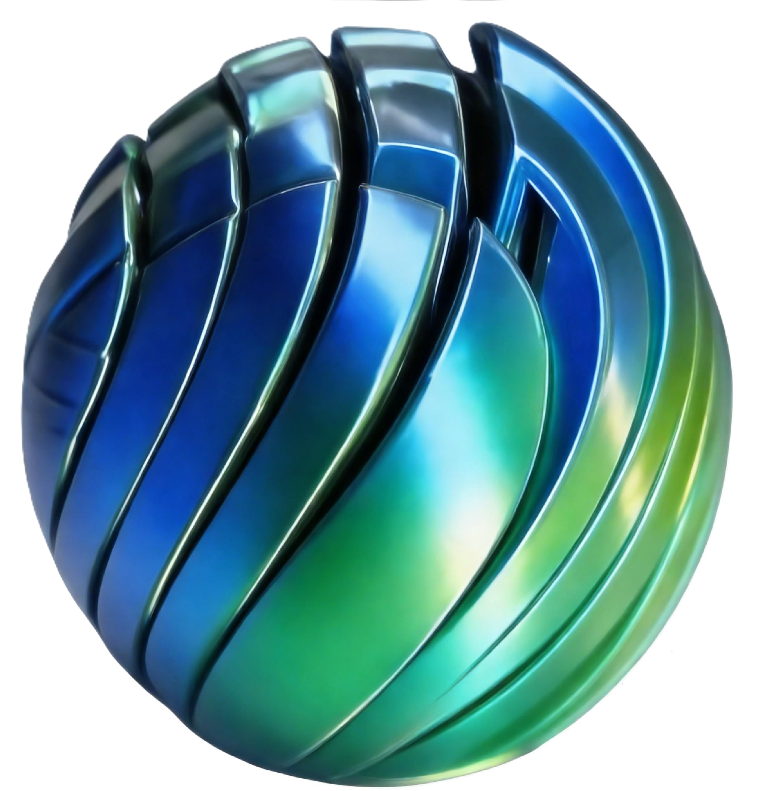 1 Pcs 3D Printed Fidget Ball Toy, Gear Ball Fidget Toy Adults, Sensory Stress Relief Sphere for Adults & Kids, 3D Printed Morphslime Fidgets Toys, Twistable Desk Toys for Anxiety Relief (Blue Green)