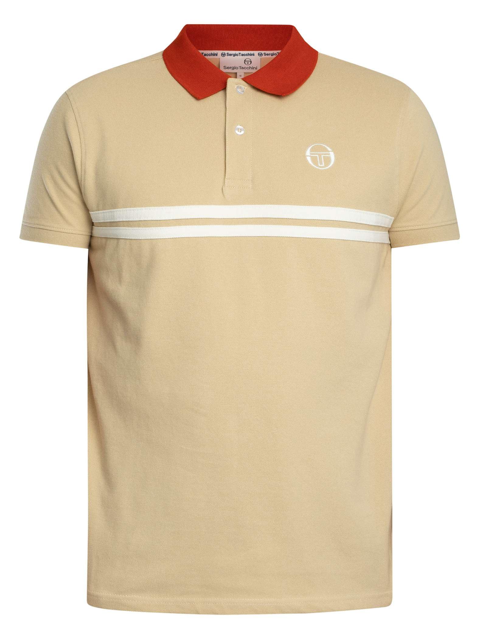 Sergio Tacchini Męski Koszulka Polo Supermac, Mojave Dessert/Rooibos Tea/Gardenia