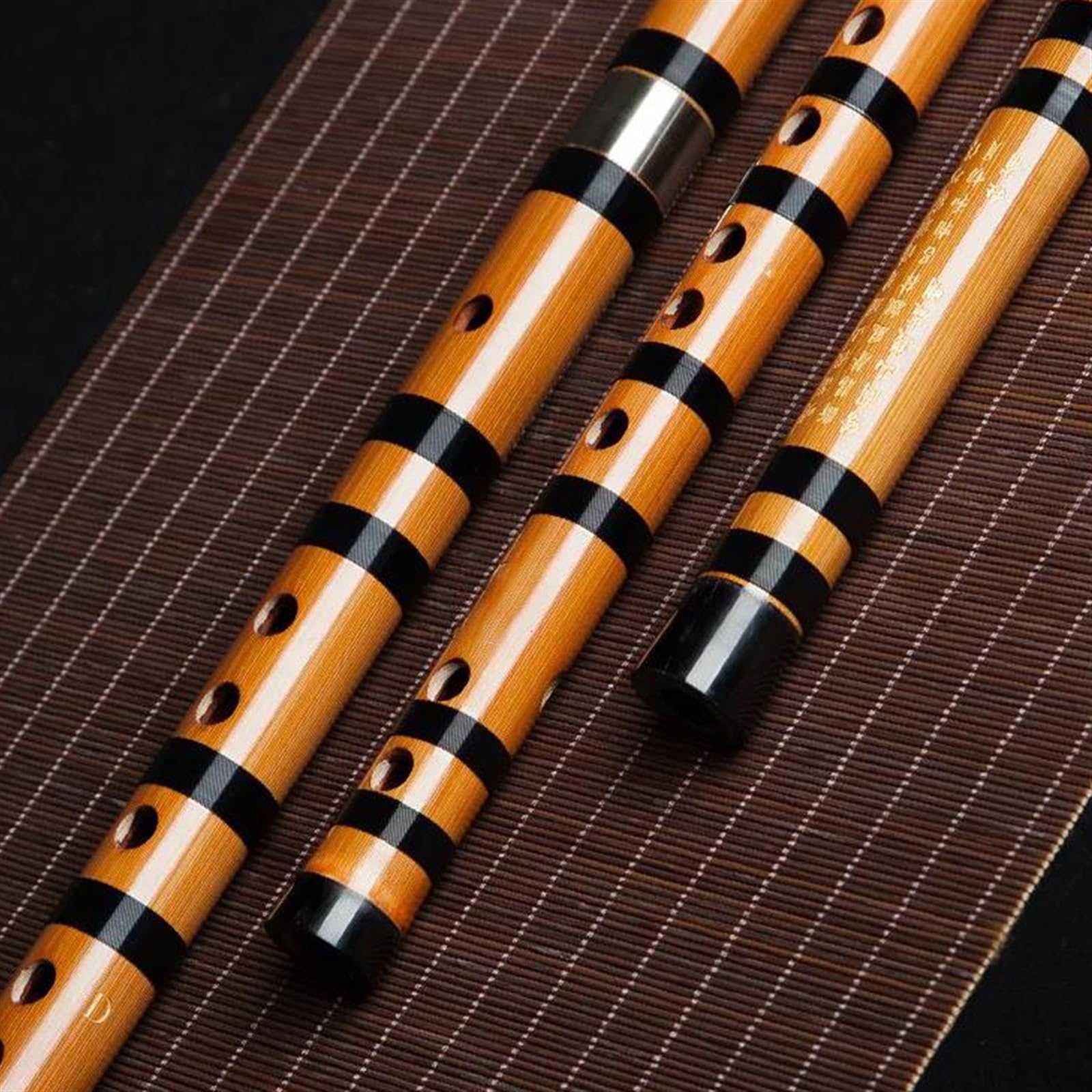 Amazon | 中国風の苦い竹の笛黒い手で結ばれたワイヤー本体の楽器 伝統