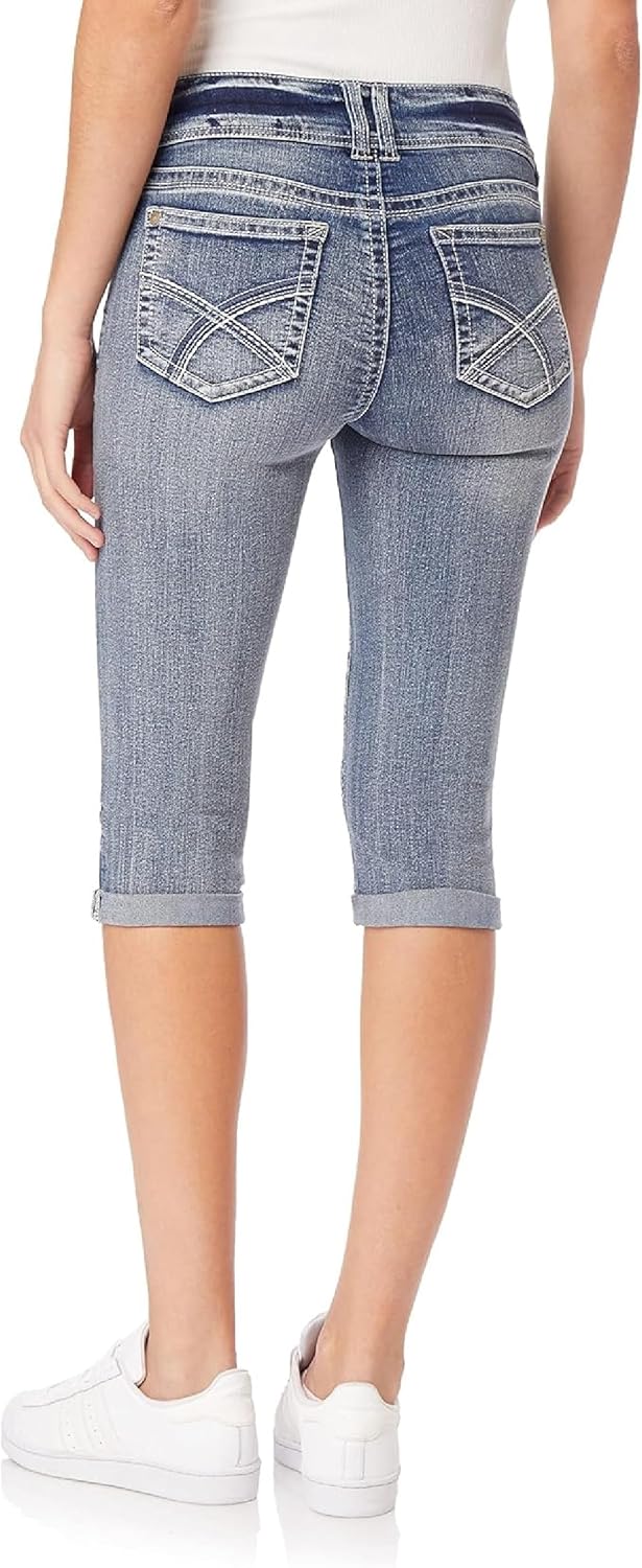 WallFlower Womens Luscious Curvy 17" Capri Mid-Rise Insta Stretch Juniors (Standard and Plus) - Image 2