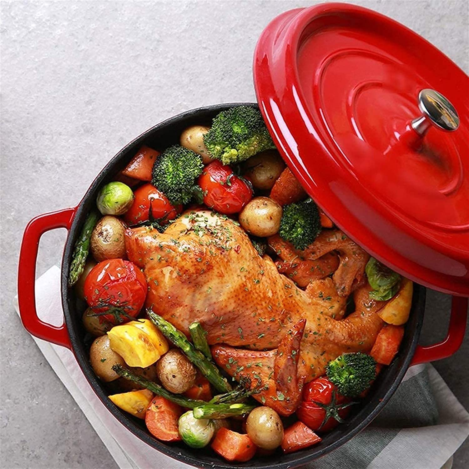Naczynia żaroodporne z pokrywkami Zupa Naczynia żaroodporne Naczynia żaroodporne Odporny na wysokie temperatury garnek żeliwny (niebieski 2,8 l)