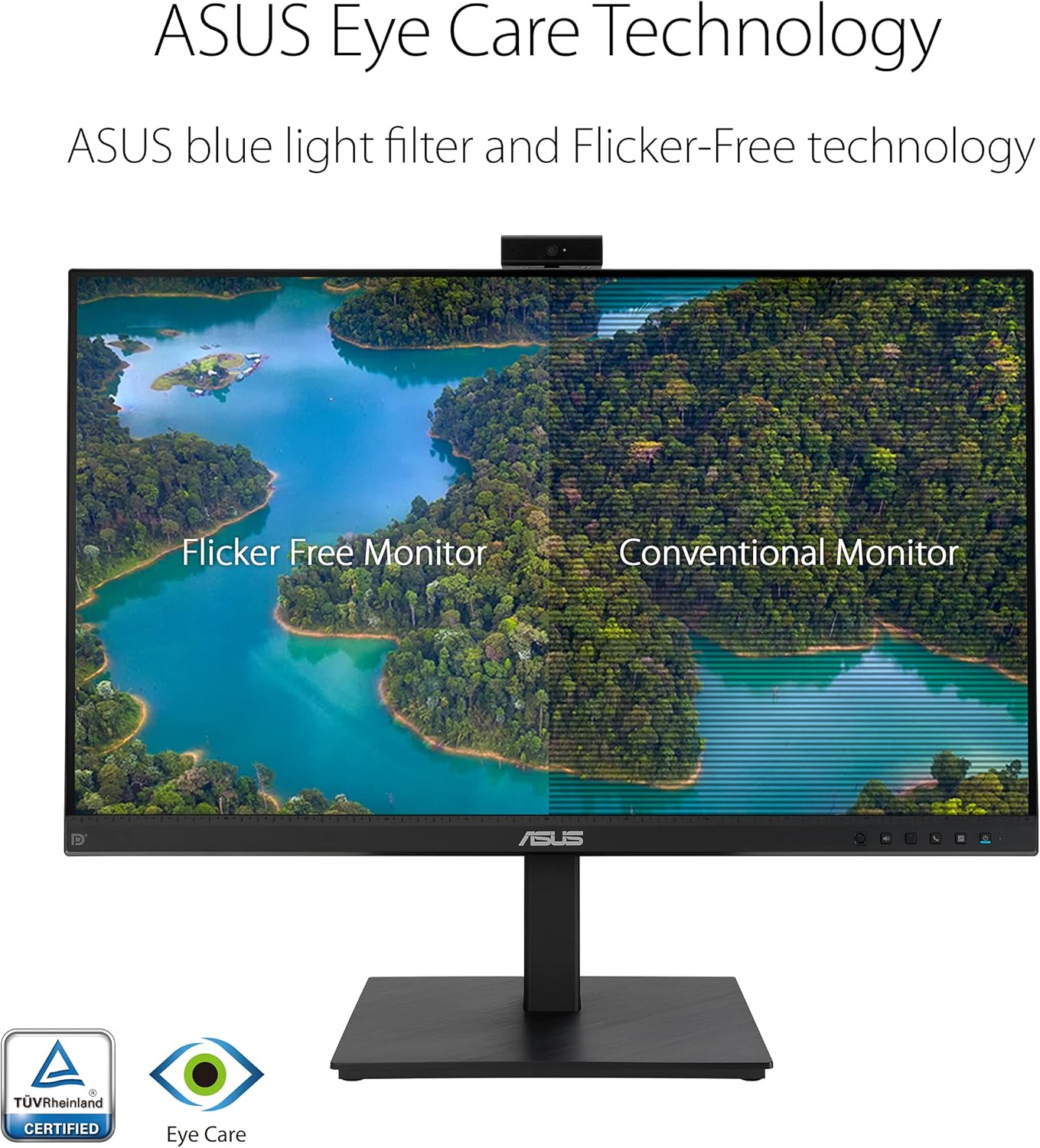 ASUS BE279QSK Monitor 27”, FullHD (1920x1080), HDMI, IPS, Frameless, Webcam FullHD Integrata, Microfono, Speaker Integrati, Design Ergonomico, Eye Care, Riduzione Luce Blu, Nero